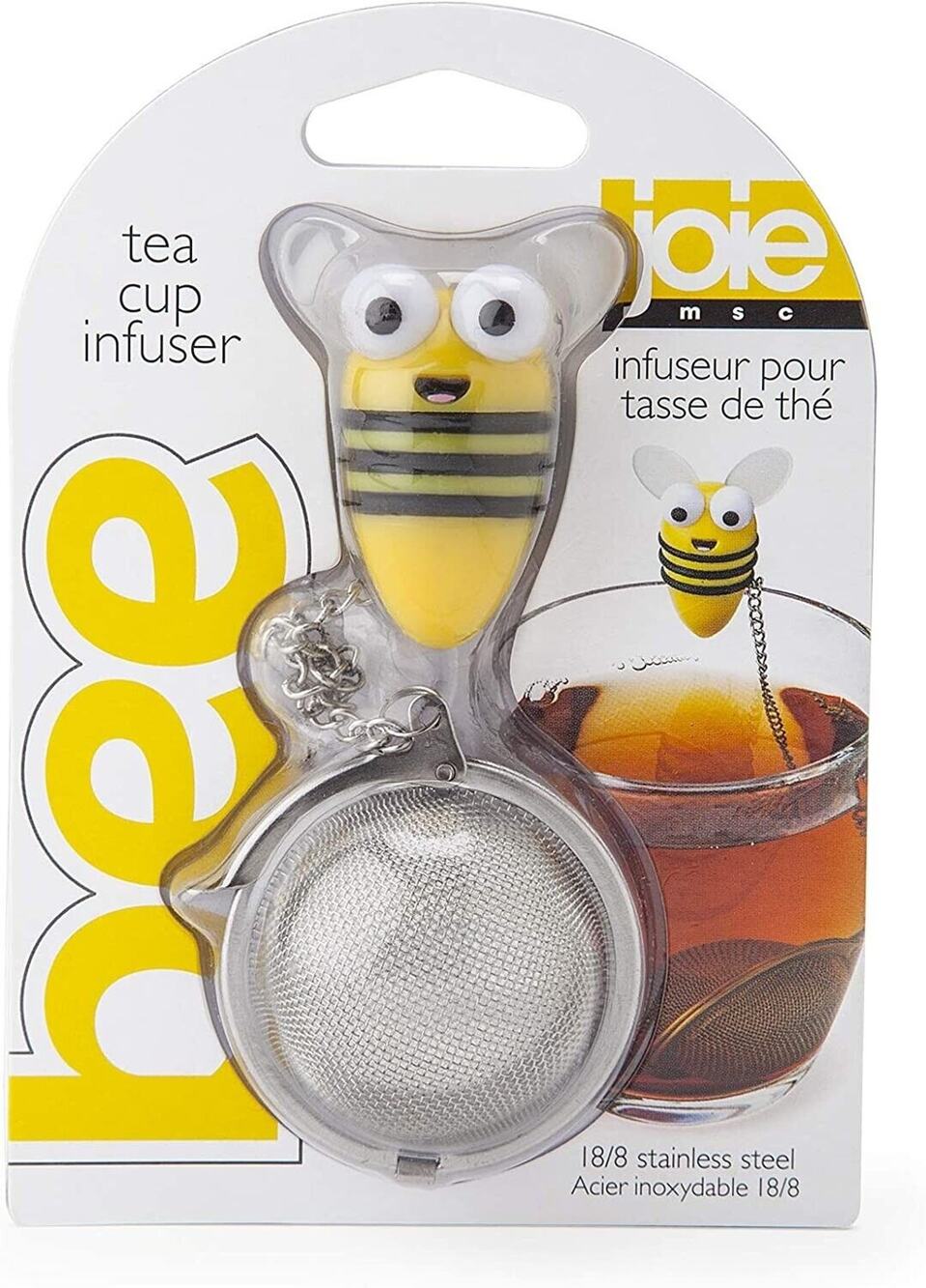NEW Joie Kitchen Yellow Bee Loose Leaf Tea Infuser Stainless Steel BPA Free